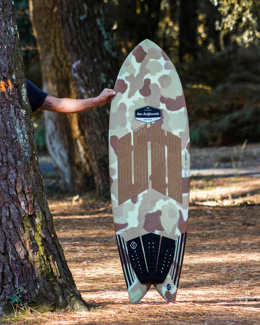 Camo Fish waxless surfboard