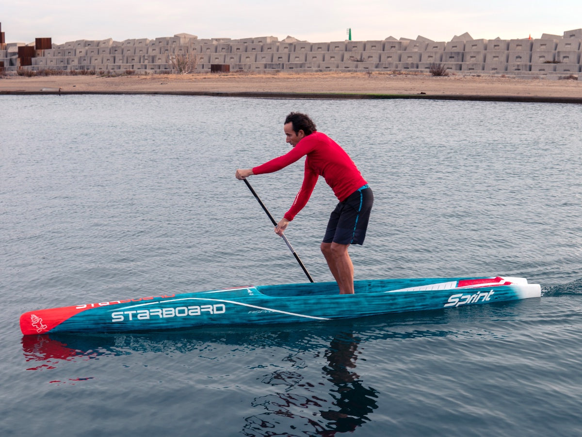 RSPro RaceMaster SUP rail saver for race board being used