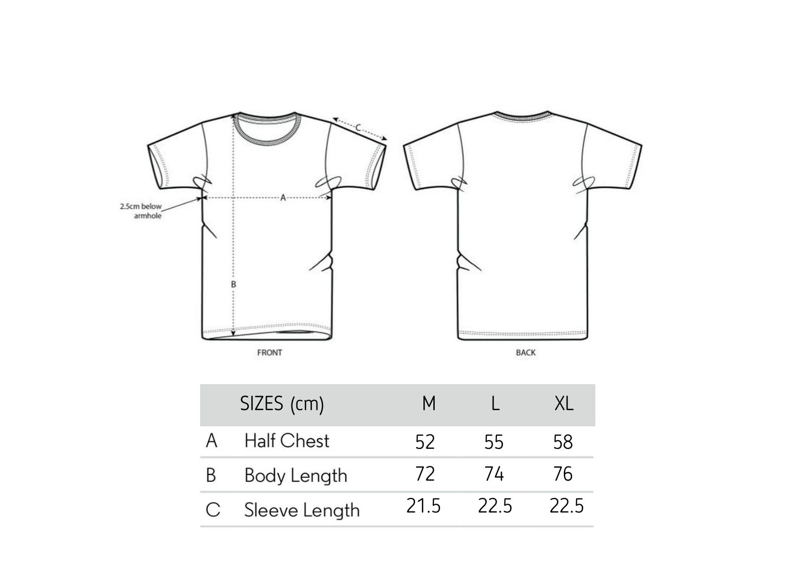 RSPro tee #4 can we catch a wave later dude sizes in centimetres 