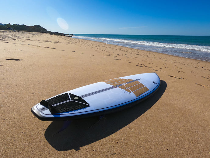 Waxless custom SUP surf board by Dani Vila shapes