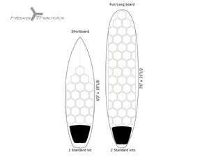 RSPro HexaTraction White Edition layout examples on surfboards