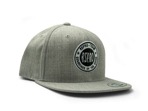 RSPro cap 3 patch flat heather grey front view