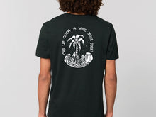 Load image into Gallery viewer, RSPro tee #4 can we catch a wave later dude black model back
