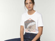 Load image into Gallery viewer, RSPro Tee #3 &quot;Skull Surfer&quot; X Kentaro Yoshida women model view
